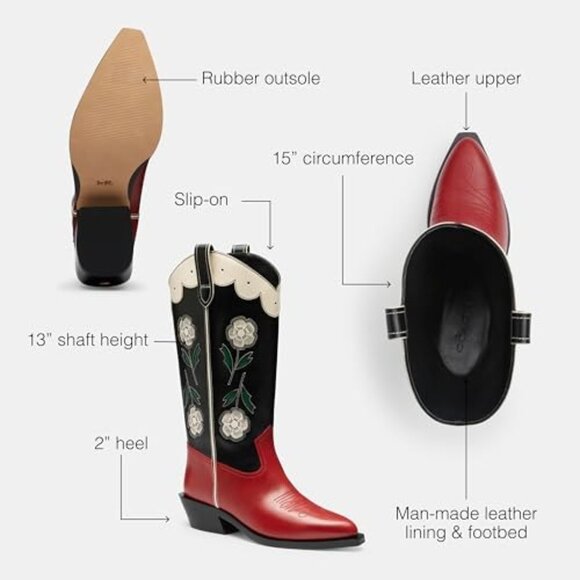 Coach Women's Aria Tall Cowboy Boot Fashion - Picture 2 of 4